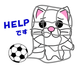 A white cat which plays soccer sticker #12999827