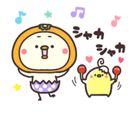 Chicken & chick winter sticker #13001954