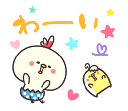 Chicken & chick winter sticker #13001956