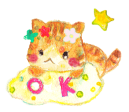 HAPPY YELLOW CAT ''NYANKO'' sticker #13010353