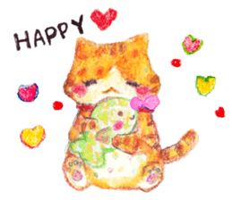 HAPPY YELLOW CAT ''NYANKO'' sticker #13010371