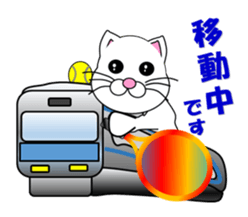 A white cat which plays tennis sticker #13014190