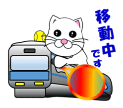 A white cat which plays tennis sticker #13014190