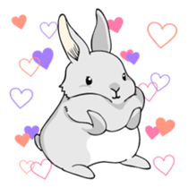 The cute rabbit girl who is in love sticker #13014589