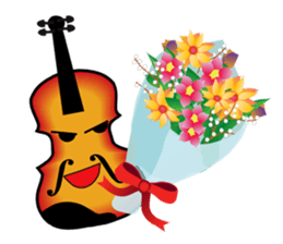 Violin, cello, piano ,sax and drums sticker #13016646