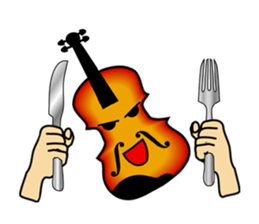 Violin, cello, piano ,sax and drums sticker #13016649