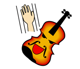 Violin, cello, piano ,sax and drums sticker #13016652