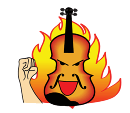 Violin, cello, piano ,sax and drums sticker #13016653