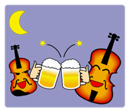 Violin, cello, piano ,sax and drums sticker #13016655