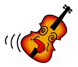 Violin, cello, piano ,sax and drums sticker #13016658