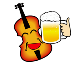 Violin, cello, piano ,sax and drums sticker #13016659