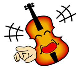 Violin, cello, piano ,sax and drums sticker #13016660