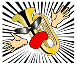 Violin, cello, piano ,sax and drums sticker #13016669