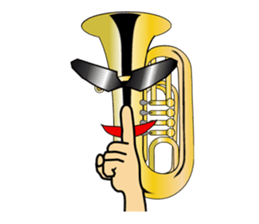 Violin, cello, piano ,sax and drums sticker #13016670