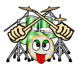 Violin, cello, piano ,sax and drums sticker #13016674