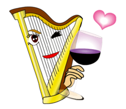 Violin, cello, piano ,sax and drums sticker #13016685