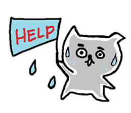 Cat of eyebrows sticker #13019774