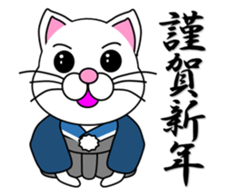 Cat of the year-end , New Year holidays sticker #13022556