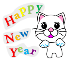 Cat of the year-end , New Year holidays sticker #13022571