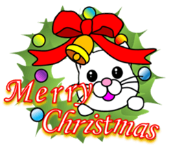 Cat of the year-end , New Year holidays sticker #13022575