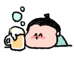 Sumo wrestlers are relaxing sticker #13030590