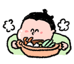 Sumo wrestlers are relaxing sticker #13030591