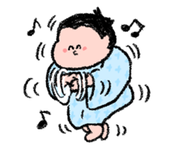 Sumo wrestlers are relaxing sticker #13030593