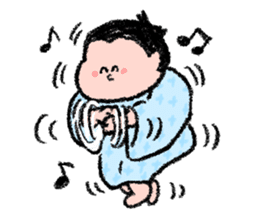 Sumo wrestlers are relaxing sticker #13030593
