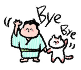 Sumo wrestlers are relaxing sticker #13030612