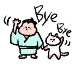 Sumo wrestlers are relaxing sticker #13030612