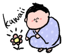 Sumo wrestlers are relaxing sticker #13030615