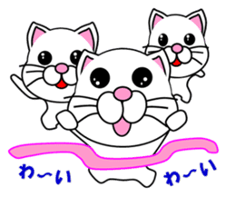 A white cat which plays athletics sticker #13030800