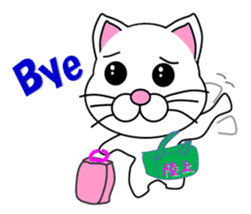 A white cat which plays athletics sticker #13030821