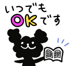 Black Toy Poodle YOMOGI -for Meeting up- sticker #13030826