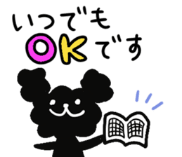 Black Toy Poodle YOMOGI -for Meeting up- sticker #13030826