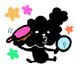 Black Toy Poodle YOMOGI -for Meeting up- sticker #13030833