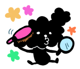 Black Toy Poodle YOMOGI -for Meeting up- sticker #13030833