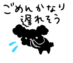 Black Toy Poodle YOMOGI -for Meeting up- sticker #13030856