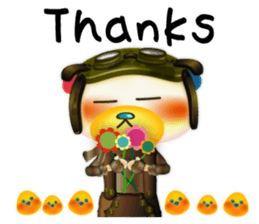 Steampunk-style Bear and Chick(English) sticker #13031224