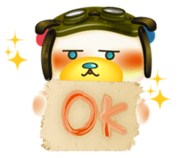 Steampunk-style Bear and Chick(English) sticker #13031225