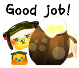 Steampunk-style Bear and Chick(English) sticker #13031230