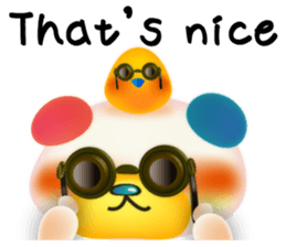 Steampunk-style Bear and Chick(English) sticker #13031232