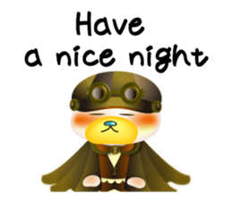 Steampunk-style Bear and Chick(English) sticker #13031234