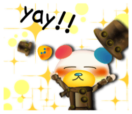 Steampunk-style Bear and Chick(English) sticker #13031235