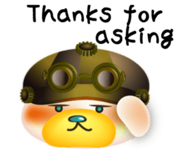 Steampunk-style Bear and Chick(English) sticker #13031236
