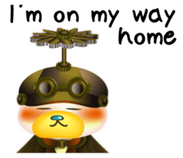 Steampunk-style Bear and Chick(English) sticker #13031238