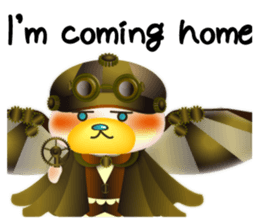 Steampunk-style Bear and Chick(English) sticker #13031242