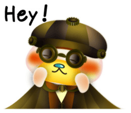 Steampunk-style Bear and Chick(English) sticker #13031243