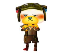 Steampunk-style Bear and Chick(English) sticker #13031245