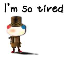 Steampunk-style Bear and Chick(English) sticker #13031247